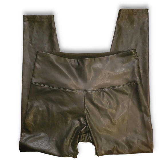 JOE FRESH - NWOT Black Vegan Leather / Latex High Waisted Skinny Leggings Size L - Picture 5 of 10